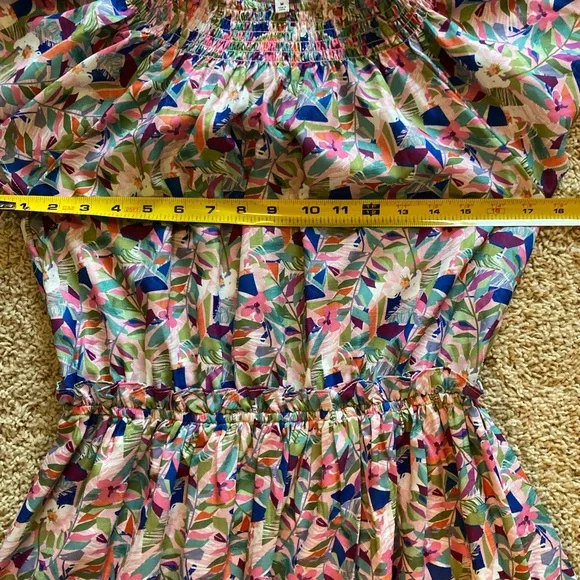 NSR Colorful Floral Women's midi Dress with flutter sleeves, size medium - Picture 9 of 10